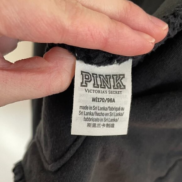 VS PINK VICTORIA'S SECRET Reversible Sherpa Lined Full Zip Hoodie Sweatshirt M - Picture 4 of 16
